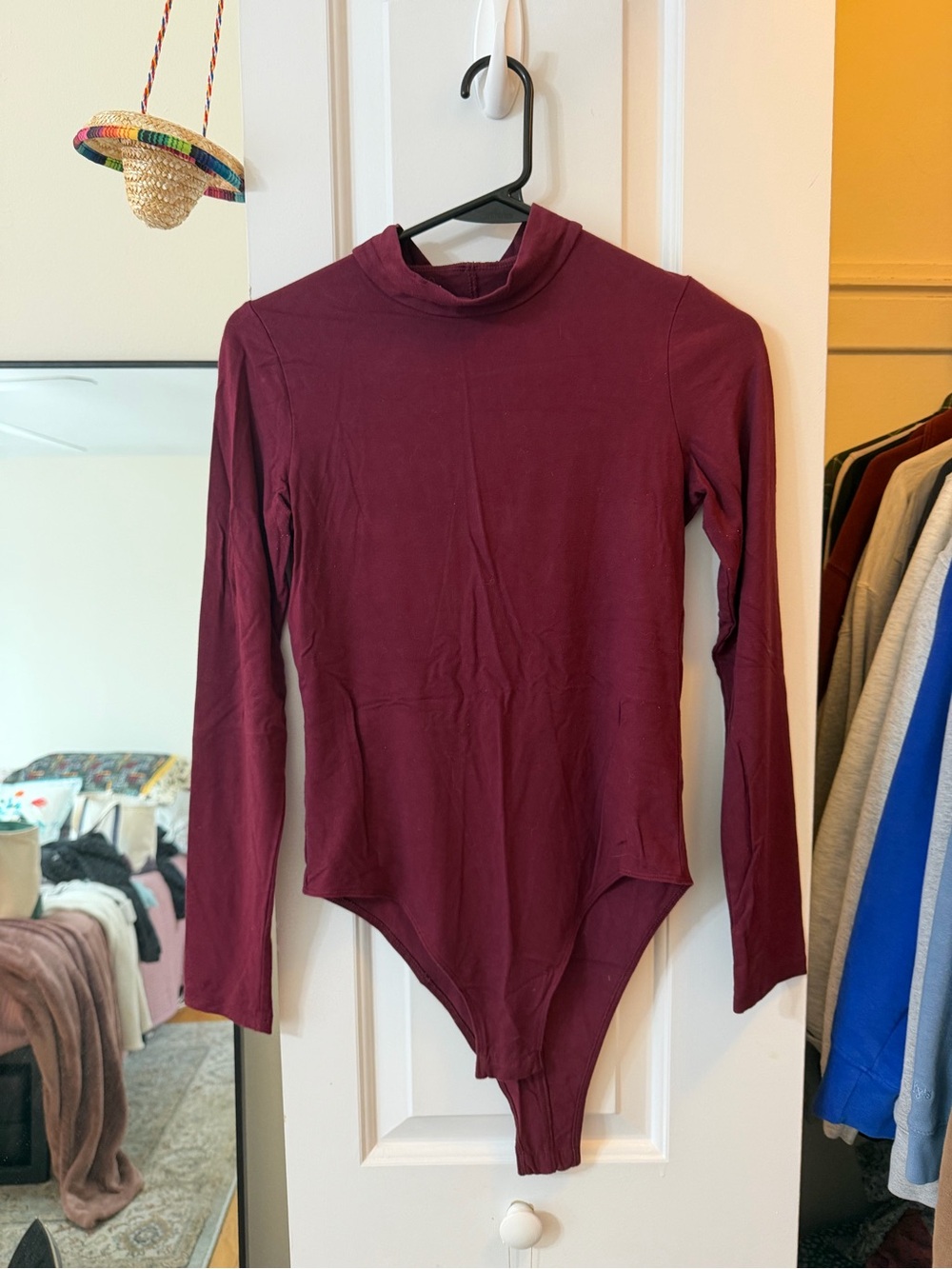 a new day Long Sleeve Mock Neck Bodysuit - Wine